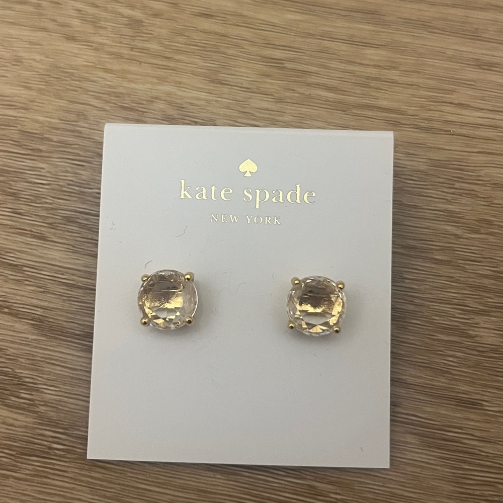 *Never Worn* Kate Spade Gold and Diamond Stud Earrings